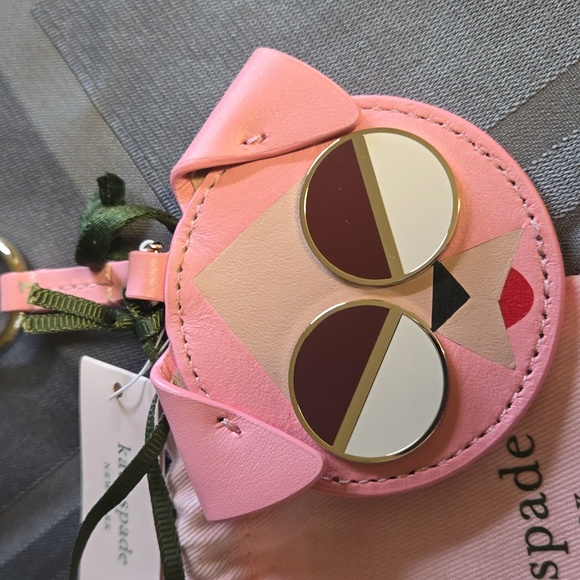 Kate Spade NWT Spademals Rococo Pink Leather Dog - Picture 2 of 5